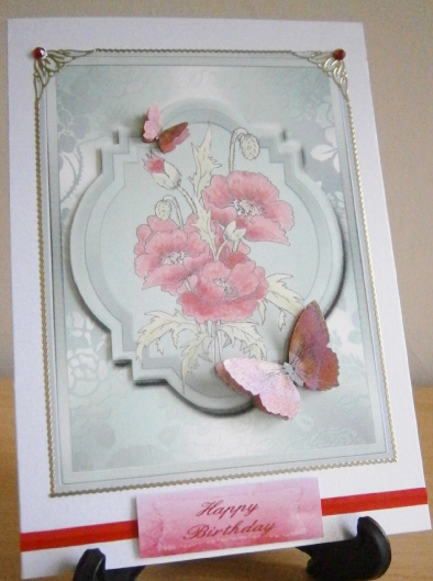 Poppies with Butterflies Watercolour Step by Step Decoupage by Davina Rundle