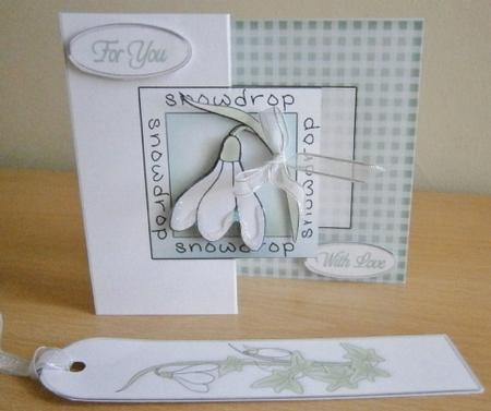 Snowdrop Fold Back Card with Decoupage by Davina Rundle