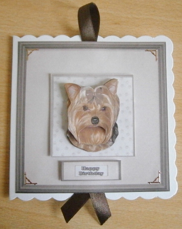Yorkshire Terrier Portrait 3D Decoupage by Davina Rundle