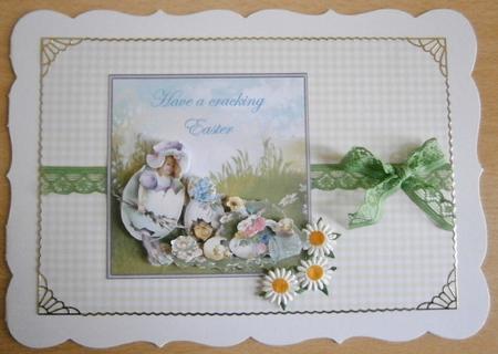 A Cracking Easter 6x6 Square Card with Decoupage by Davina Rundle