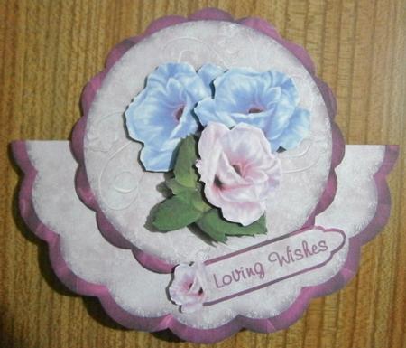 Beautiful Blossoms N Lace Scallop Edge Wobble Card by Davina Rundle