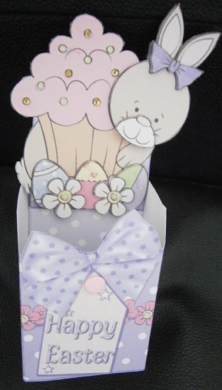 Easter Cup Cake Bunny Box Card by Davina Rundle