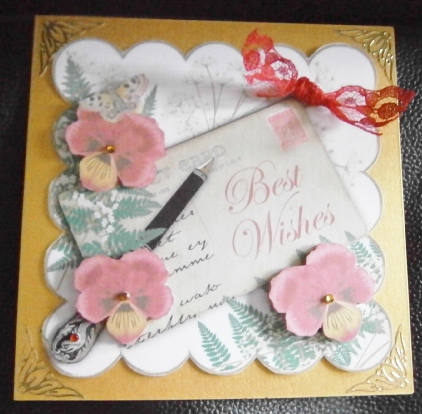 Dark Red Pansy Best Wishes Ink Saver 6in Step by Step by Davina Rundle
