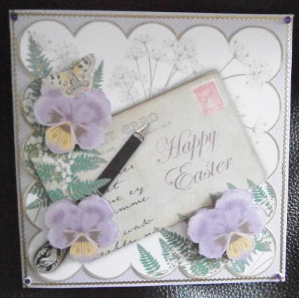 Purple Pansy Happy Easter Ink Saver 6in Step by Step by Davina Rundle