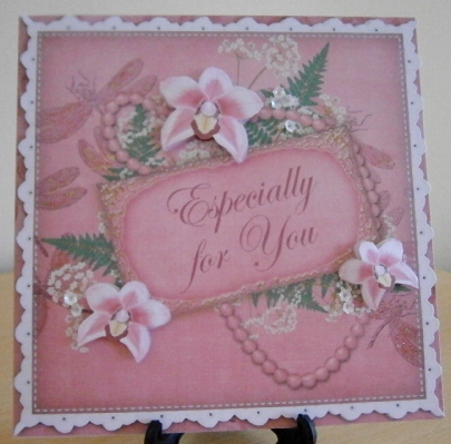 Pink Orchid Especially for You 8in 3D Card Frame Kit by Davina Rundle