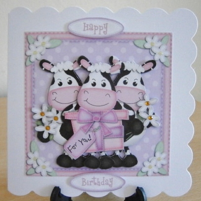 Milly Moo Cow and Friends Quick Card N 3D Decoupage by Davina Rundle