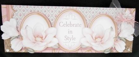 Pink Magnolia Celebrate in Style Large Dl Decoupage Card Kit by Davina Rundle