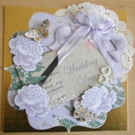 Lilac Roses Wedding Day 6in Bracket Step by Step by Davina Rundle