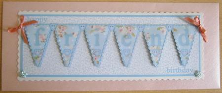 Happy Birthday Friend Large Dl Bunting Card by Davina Rundle