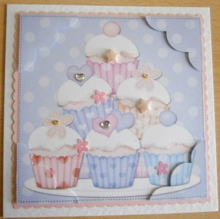 8 x 8 Cupcakes Felties Scalloped Corner Topper by Davina Rundle