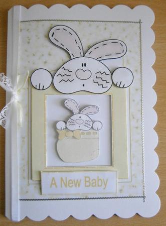 Bunny in a Boottee Bunny Card - Lemon by Davina Rundle