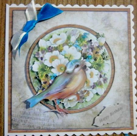 Finch and Flowers by Davina Rundle