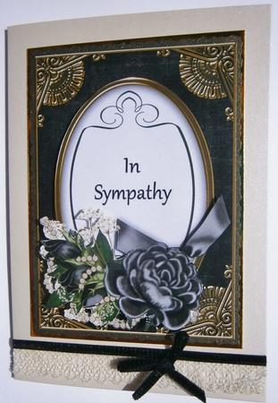 Black Rose in Sympathy Oval 7x5in Floral Step by Step by Davina Rundle