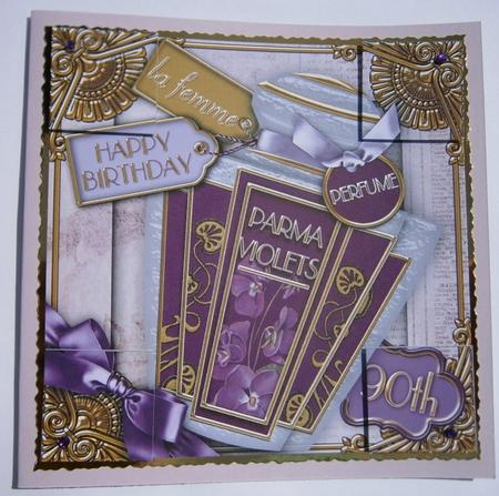 Parma Violets Perfume 90th Birthday 8in Picture Sheet by Davina Rundle