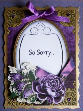 Dark Purple Rose So Sorry 7x5in Floral Step by Step by Davina Rundle