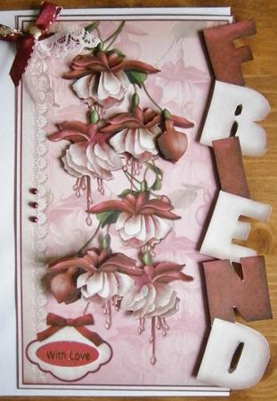 Friend & Fuchsias Over the Side Card by Davina Rundle
