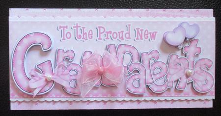 New Grandparents Dl Quick Card Topper and 3D Decoupage by Davina Rundle