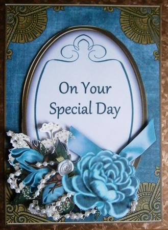 Teal Rose Special Day Oval 7x5in Step by Step by Davina Rundle