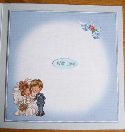 8x8 Cute Wedding Couple Blue Insert Plate by Davina Rundle