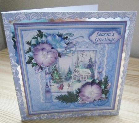 Christmas Roses Frame & Church Quick Card by Davina Rundle