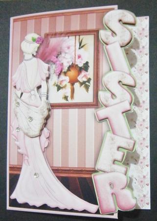 Art Deco Lady in Pink Over the Edge Sister by Davina Rundle