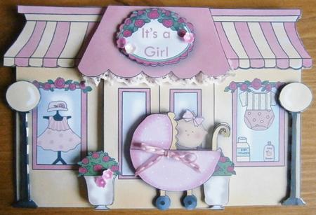 New Baby Girl Shop Shape Card Part 2 by Davina Rundle