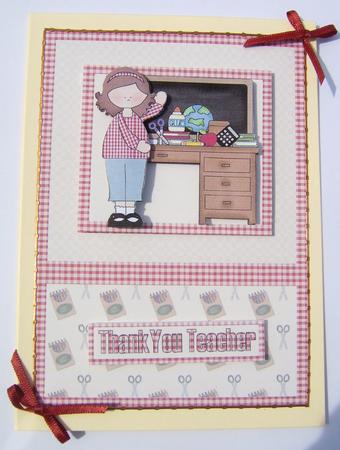 Thank You Teacher! Classroom Decoupage Card Front by Davina Rundle