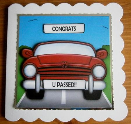 Sports Car Quick Card N 3D Decoupage by Davina Rundle
