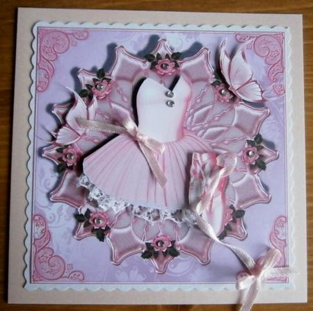 Ballet Tutu and Shoes in Pink Card Topper by Davina Rundle