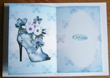 Blue Flowerheads Over Heel Insert by Davina Rundle