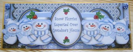 Blue Snowman Flurries at Grandmas Large Dl Card Kit by Davina Rundle