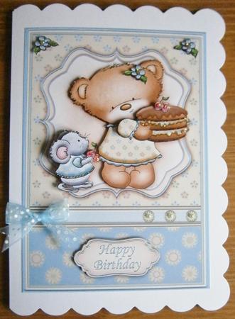 Birthday Cake with Cherry on Top Decoupage by Davina Rundle
