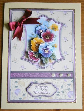 Pansy Frame Card Topper & Decoupage by Davina Rundle