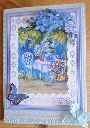 Tea in the Garden with Butterflies Decoupage Sheet by Davina Rundle