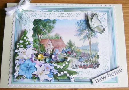 Cottage Garden with Lilies Watercolour Decoupage Sheet by Davina Rundle