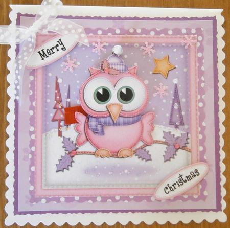 Xmas Little Hoot Owl Quick Card N 3D Decoupage by Davina Rundle