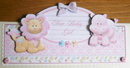Baby Girl Over the Top Large Card by Davina Rundle