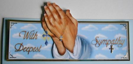 Praying Hands Over the Top Large Card by Davina Rundle