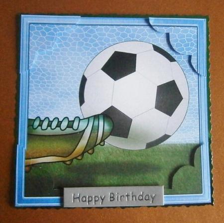 8 x 8 Football Scalloped Corner Topper by Davina Rundle