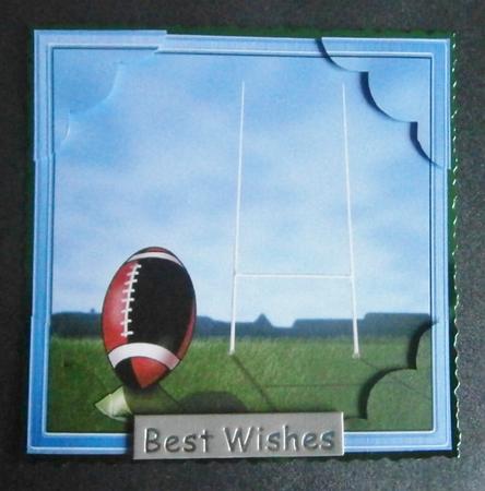 8 x 8 Rugby Scalloped Corner Topper by Davina Rundle