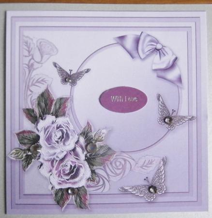 Shabby Chic Aubergine Roses Matching 8in x 8in Insert Plate by Davina Rundle