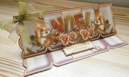 Large Dl Cracker Easel Card Kit Gold Noel by Davina Rundle