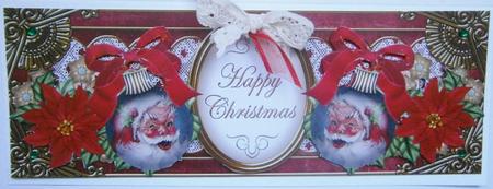 Santa Bauble Happy Christmas Large Dl Decoupage Topper by Davina Rundle