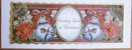 Red Robin Love at Christmas Large Dl Decoupage Topper by Davina Rundle