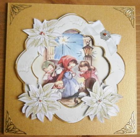 Nativity Scene Cream Christmas Fancy 8in Decoupage Cf Kit by Davina Rundle