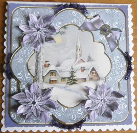 Winter Pub Dlilac Christmas Fancy 8in Decoupage Cf Kit by Davina Rundle