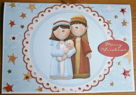 Nativity Scene Calendar Backed Christmas Card by Davina Rundle