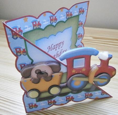 Train All in One Over the Edge Card by Davina Rundle