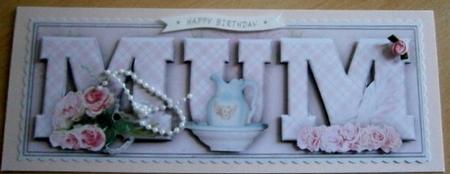 Porcelain and Pearls Mum Large Dl Word Card with Decouapge by Davina Rundle
