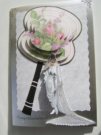Rose Bouquet Oriental Hand Fan 3D Topper by Davina Rundle